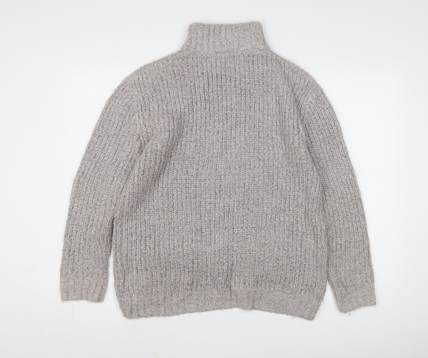 Warehouse Women's Grey Wool Blend Pullover Jumper Size 8