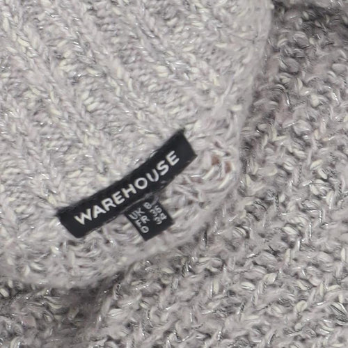Warehouse Women's Grey Wool Blend Pullover Jumper Size 8