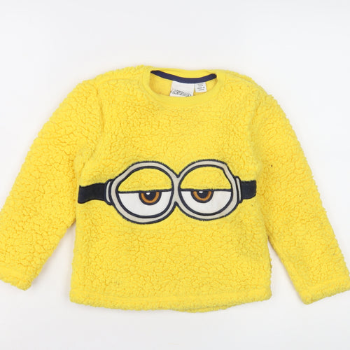 Minions Girls Yellow Fleece Pullover Sweatshirt 5-6 Years