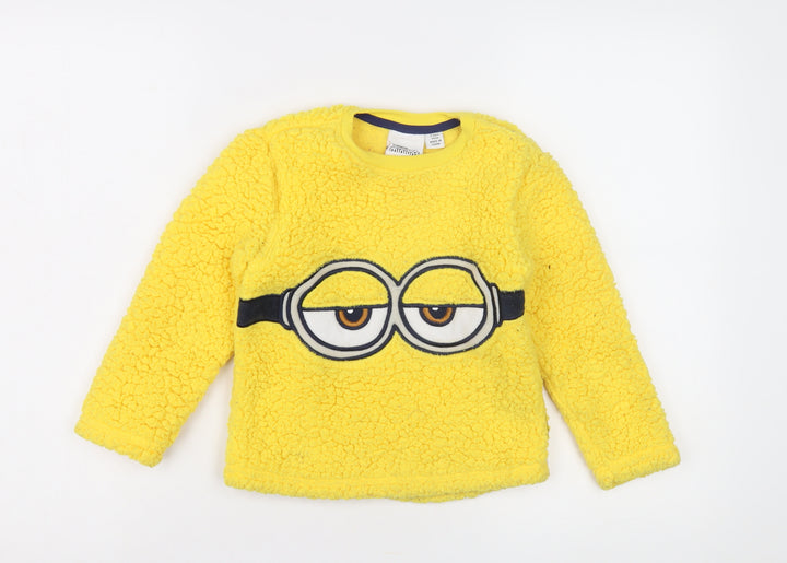 Minions Girls Yellow Fleece Pullover Sweatshirt 5-6 Years