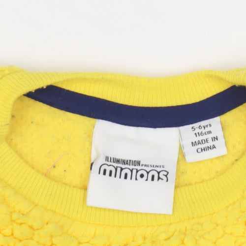 Minions Girls Yellow Fleece Pullover Sweatshirt 5-6 Years