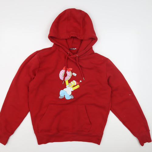 The Simpsons Unisex Red Pullover Hoodie M