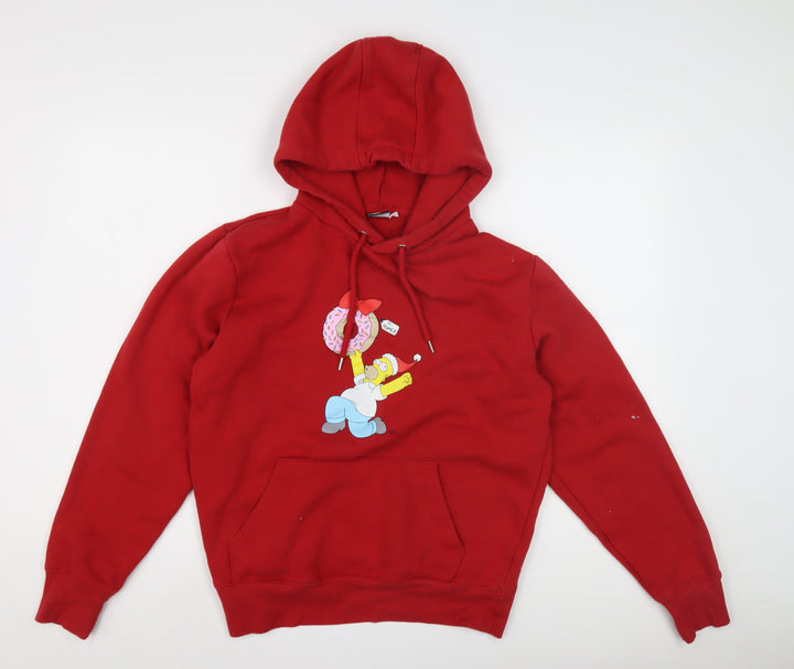 The Simpsons Unisex Red Pullover Hoodie M