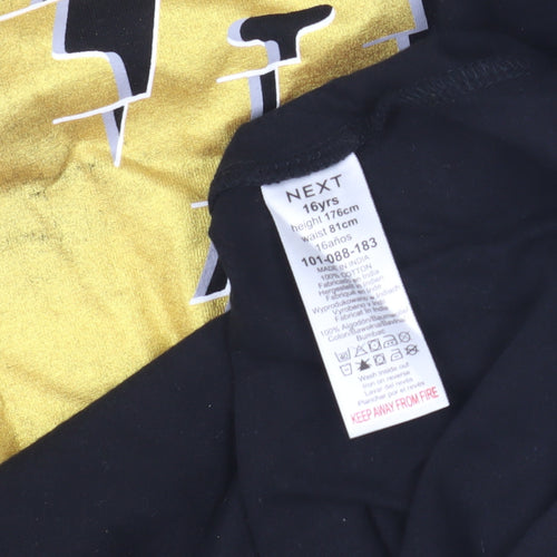 Next Girls Black Graphic Long Sleeve T-Shirt, 16 Years