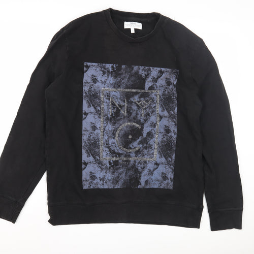 Next Men's Black Graphic Print Sweatshirt L