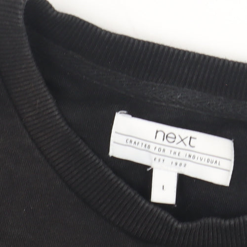 Next Men's Black Graphic Print Sweatshirt L