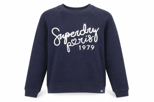 Front view of Superdry Women's Blue Pullover Sweatshirt S
