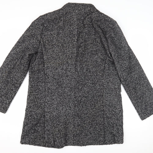Zara Basic Women's Black Wool Overcoat, Size L, Collared