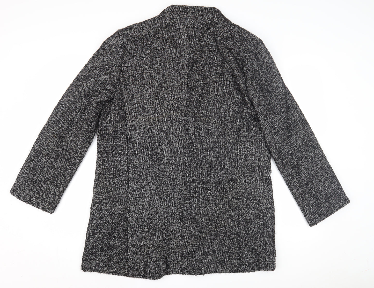 Zara Basic Women's Black Wool Overcoat, Size L, Collared