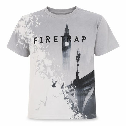 Firetrap Boys Grey Graphic Short Sleeve T-Shirt 11-12 Years