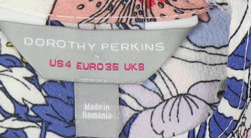 Dorothy Perkins Women's Multicoloured Floral T-Shirt Size 4