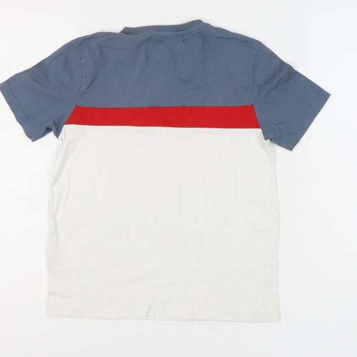 FILA Boys Colourblock T-Shirt Blue Red White 10-12 Years