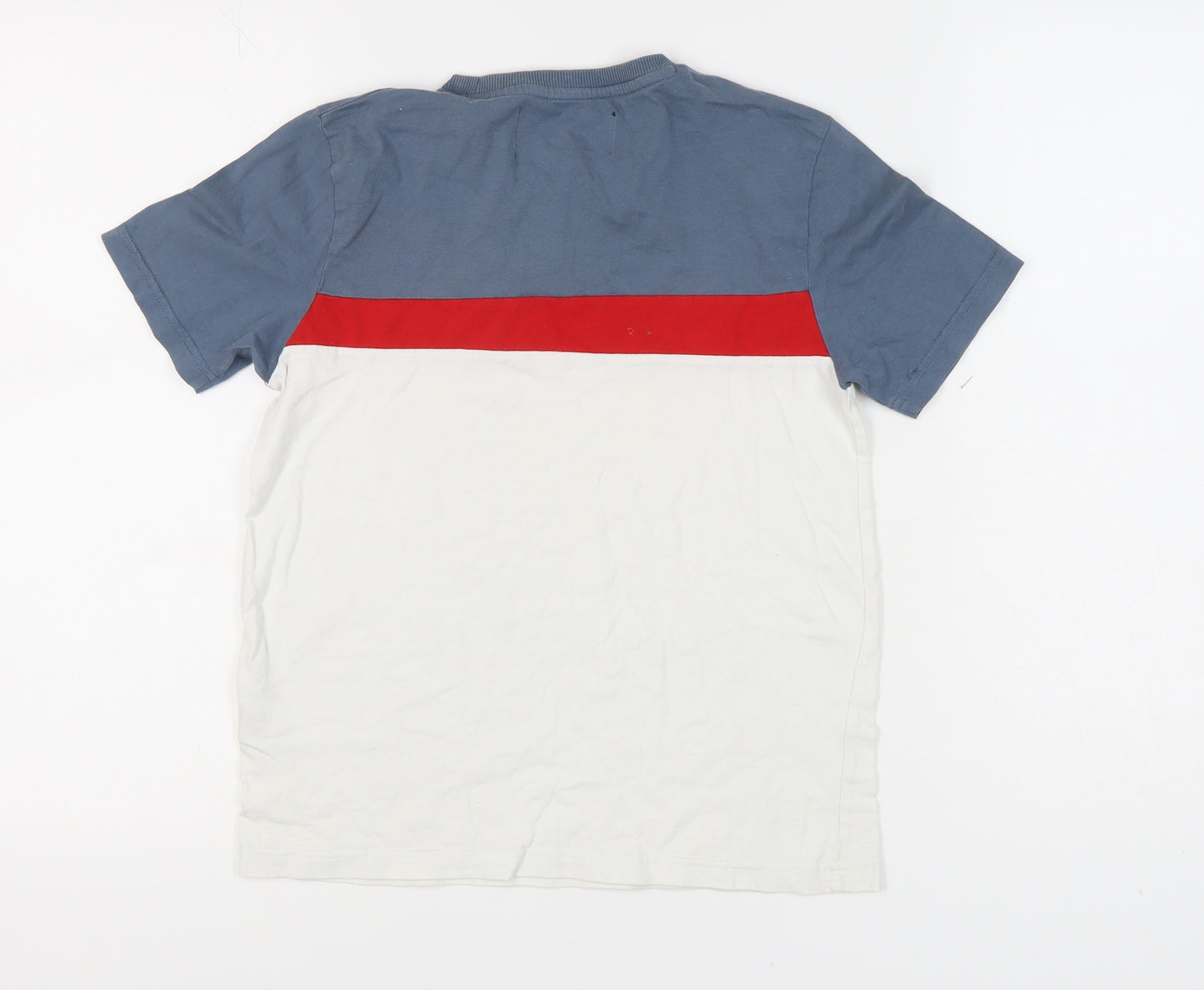 FILA Boys Colourblock T-Shirt Blue Red White 10-12 Years