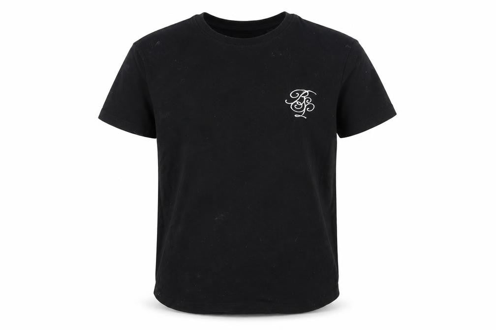 Front view of Brave Soul boys’ black basic logo t-shirt - s