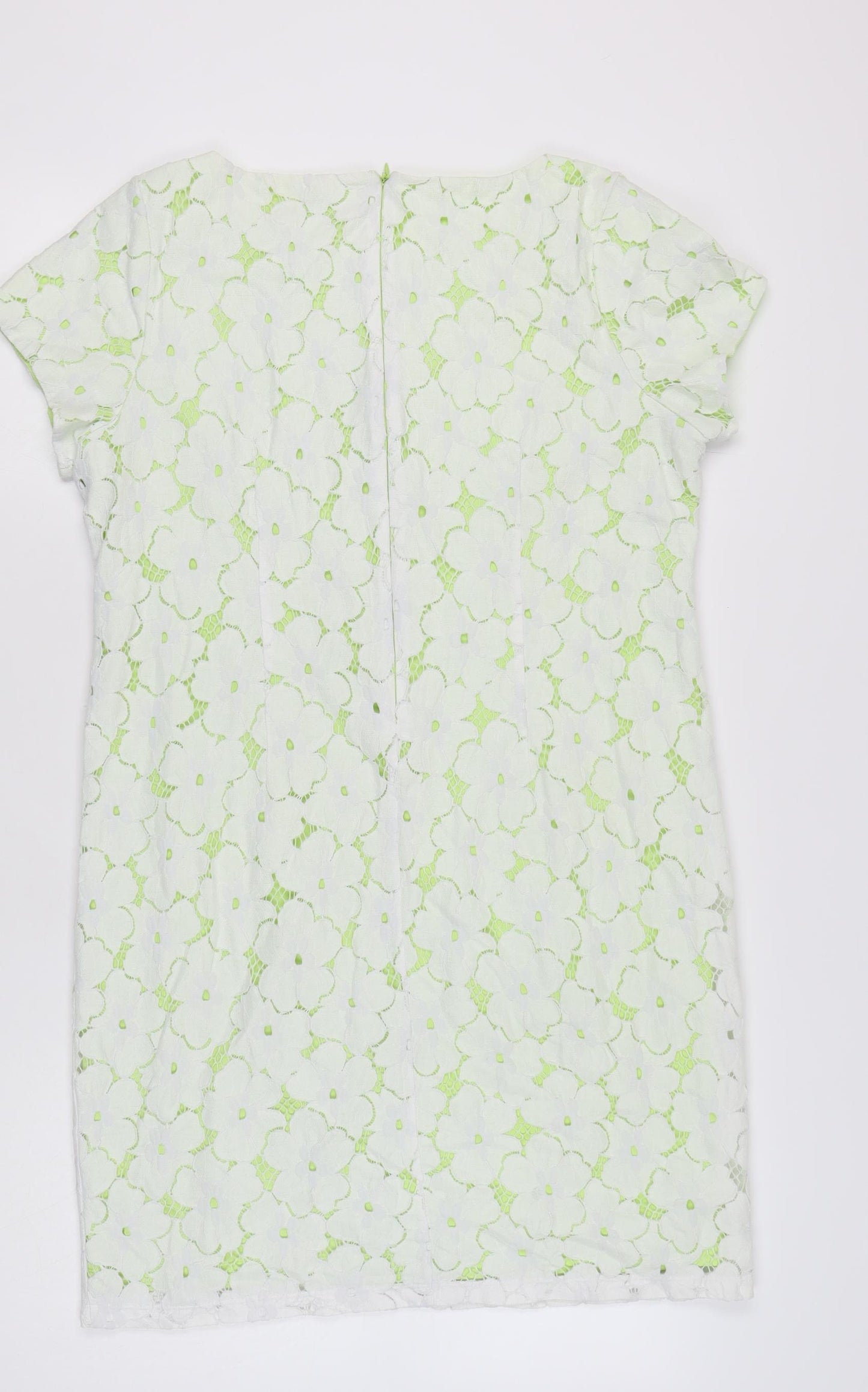 Suzannegrae Women's Green Floral Lace Dress Size 16