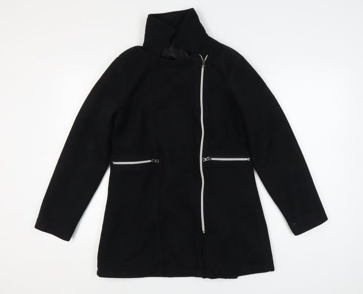 La Redoute Women's Black Motorcycle Coat Size 12