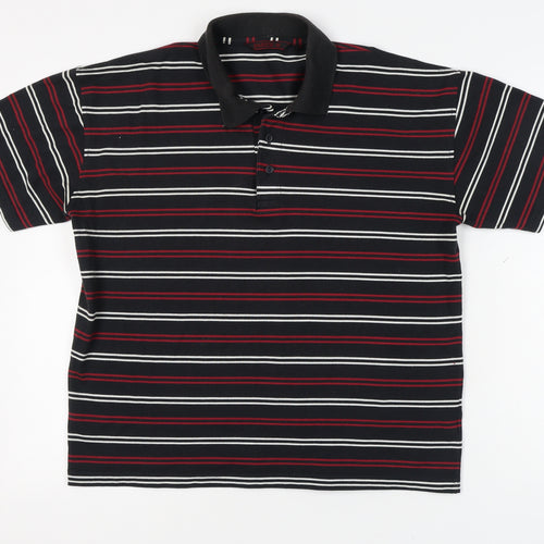 Baresi Men's Black Striped Polo - XL
