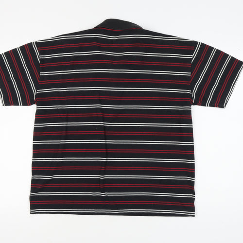 Baresi Men's Black Striped Polo - XL
