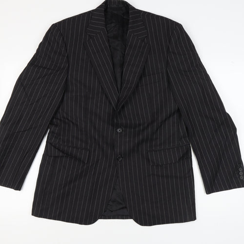 Aquascutum Men's Black Striped Blazer 40R