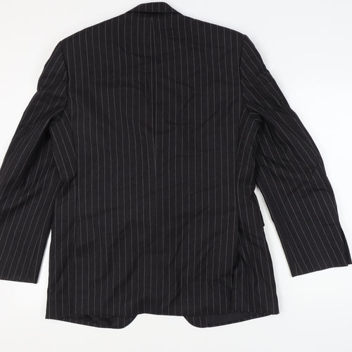 Aquascutum Men's Black Striped Blazer 40R
