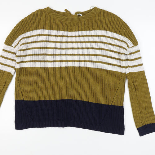 Next Women's Green Striped Pullover Jumper Size 8