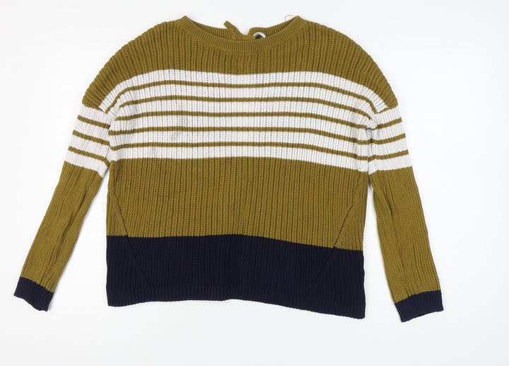 Next Women's Green Striped Pullover Jumper Size 8