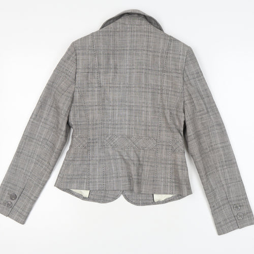 Next Women's Grey Petite Blazer, Size 8, Checked