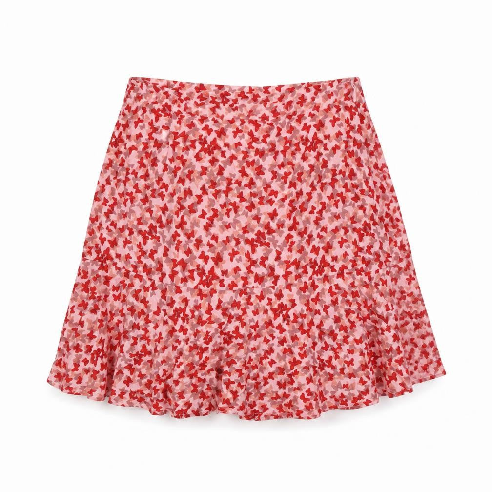 Front view of Motel Rocks Women's Multicoloured Floral Skirt S