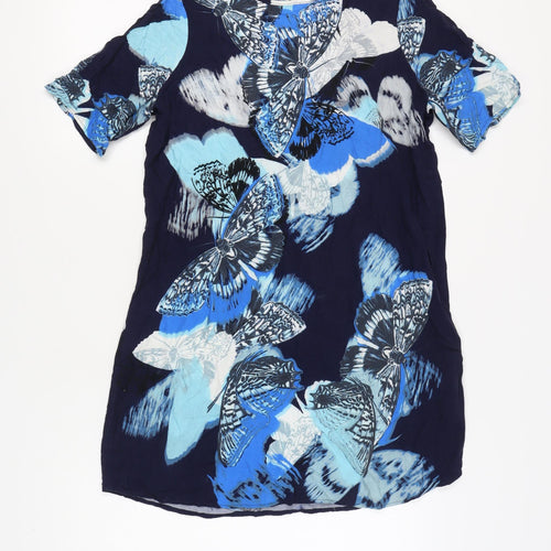 Warehouse Women's Blue Floral Half Sleeve Dress