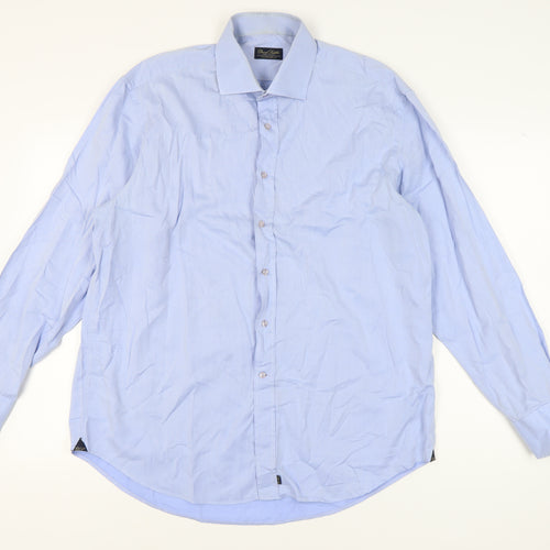 David Saddler Men's Blue XL Dress Shirt Classic