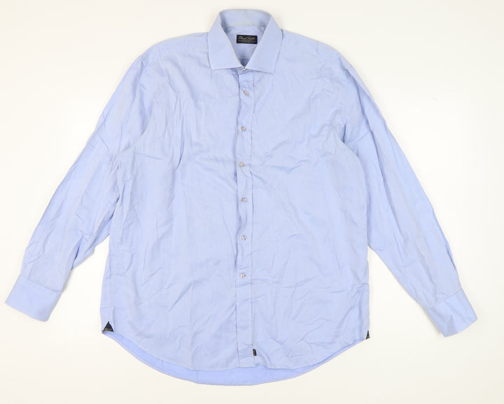 David Saddler Men's Blue XL Dress Shirt Classic