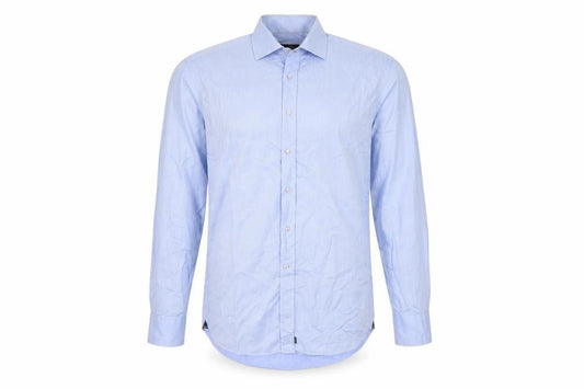 Front view of David Saddler Men's Blue XL Dress Shirt Classic