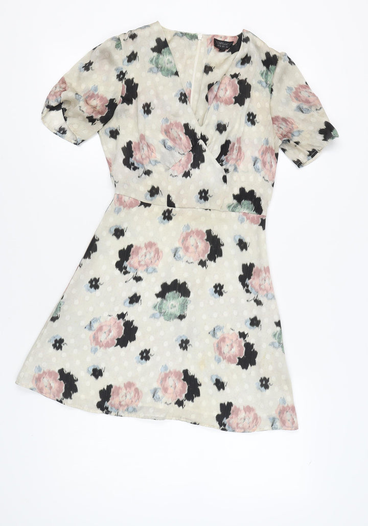 Topshop Women's Multicoloured A-Line Dress Size 8