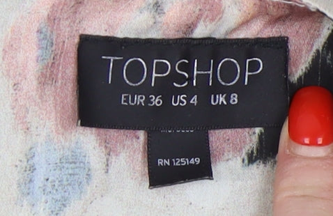 Topshop Women's Multicoloured A-Line Dress Size 8