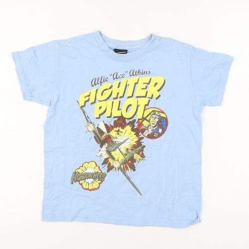 Mission Hero Boys Blue Fighter Pilot Graphic T-Shirt 9-10 Years