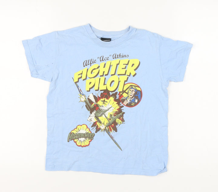 Mission Hero Boys Blue Fighter Pilot Graphic T-Shirt 9-10 Years