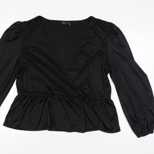 ASOS DESIGN Women's Black Plus Wrap Blouse Size 22