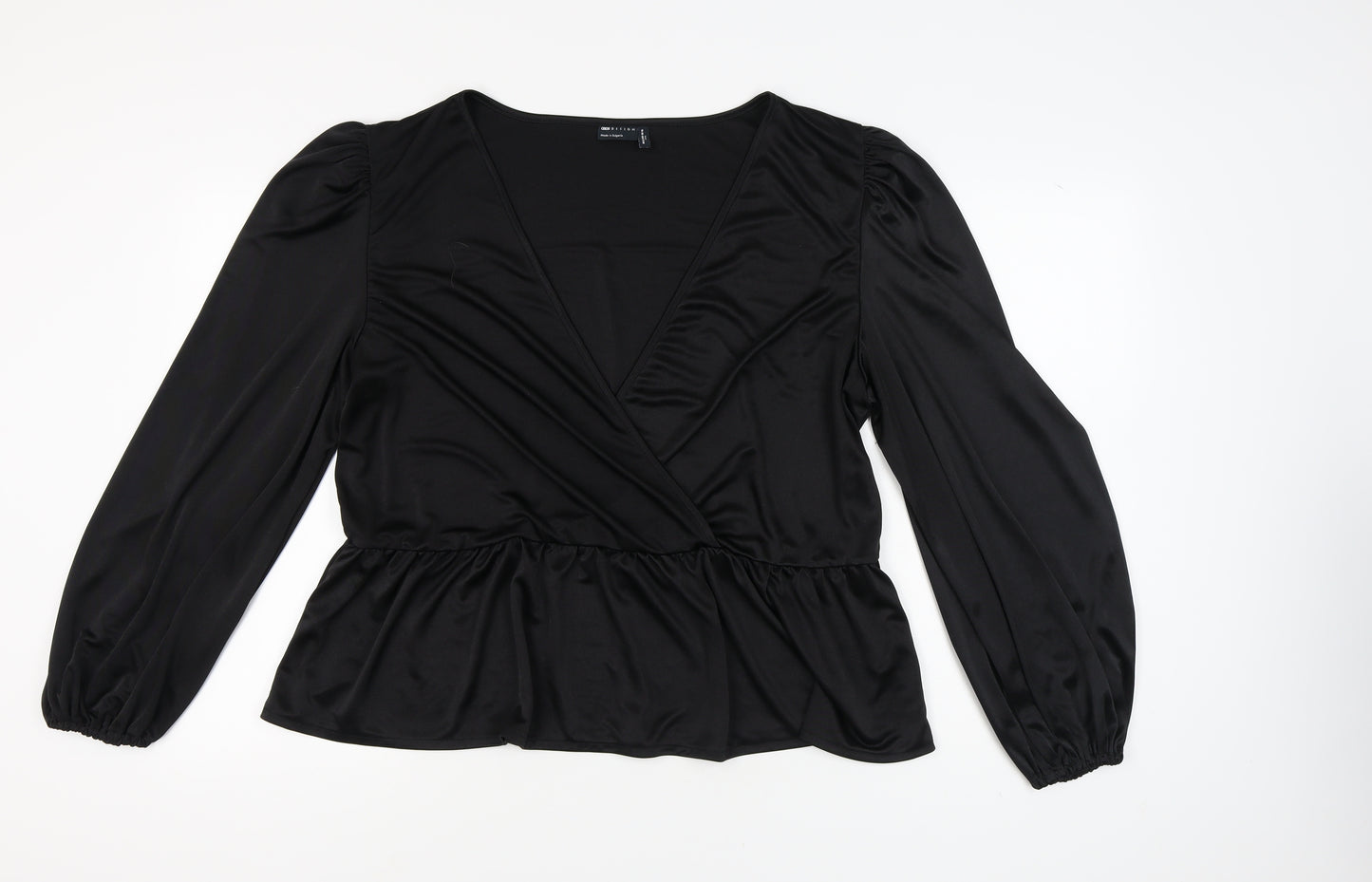 ASOS DESIGN Women's Black Plus Wrap Blouse Size 22