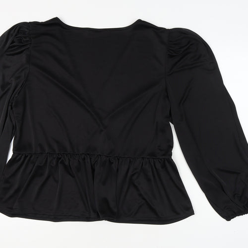 ASOS DESIGN Women's Black Plus Wrap Blouse Size 22