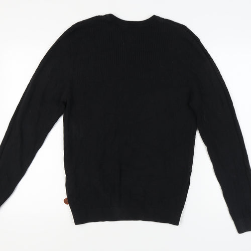 Racing Green Men's Black Cotton Pullover Jumper Size L