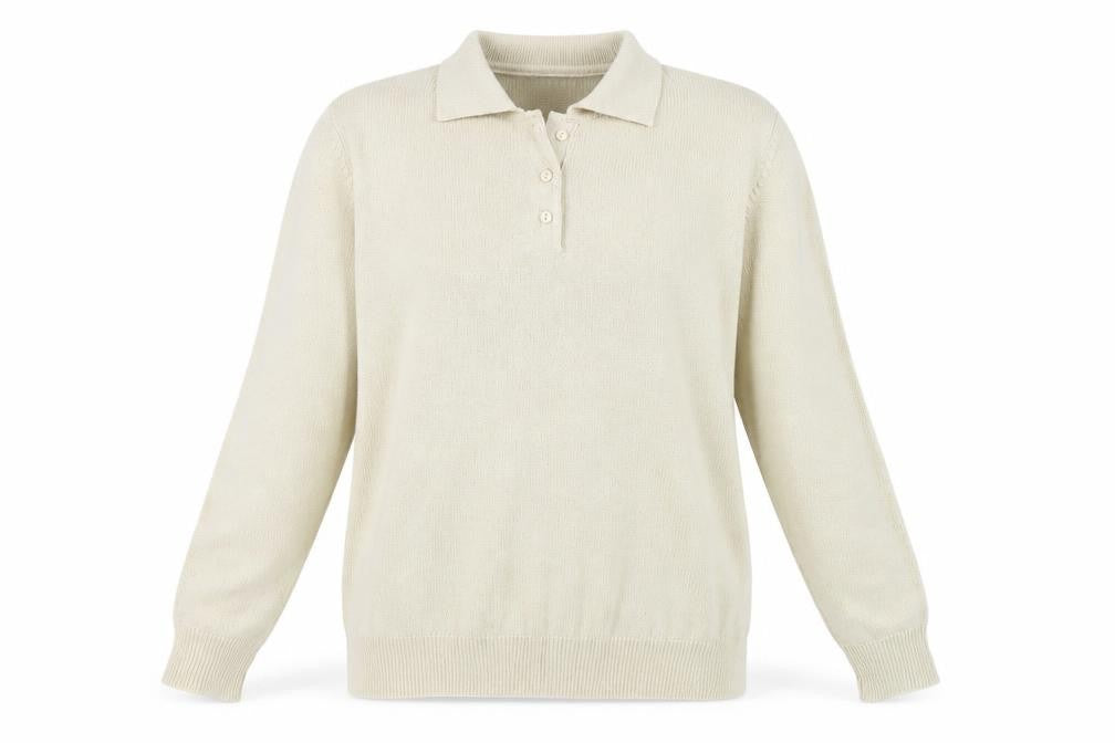 Damart Women's Beige Collared Full Zip Jumper, Size M