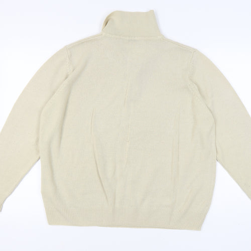 Damart Women's Beige Collared Full Zip Jumper, Size M