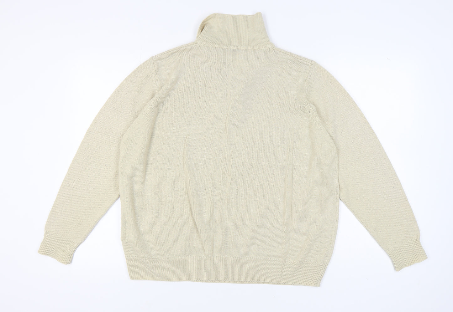 Damart Women's Beige Collared Full Zip Jumper, Size M
