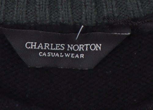 Charles Norton Men's Black L Pullover Jumper, Crew Neck