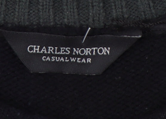 Charles Norton Men's Black L Pullover Jumper, Crew Neck