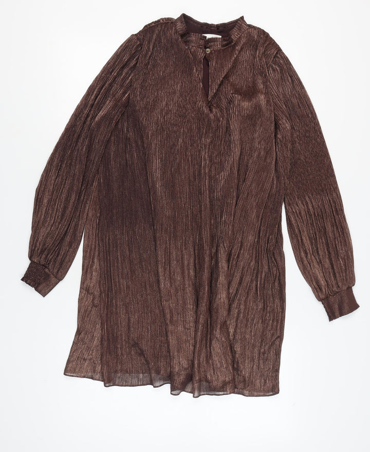 Phase Eight Women's Brown Long Sleeve Dress Size 10