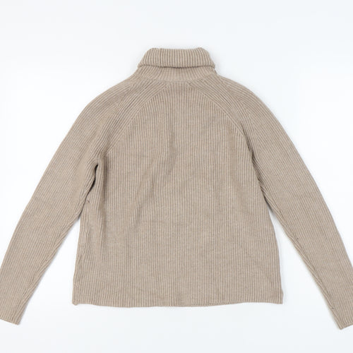 Marks and Spencer Women's Beige Roll Neck Jumper, Size S, Casual