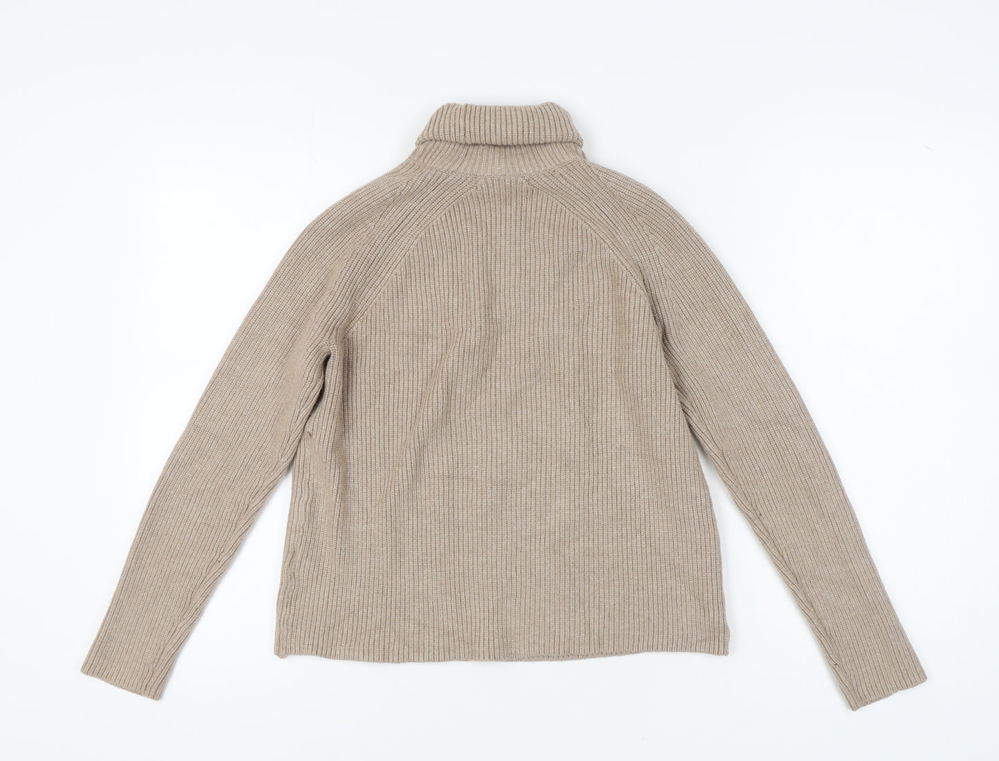 Marks and Spencer Women's Beige Roll Neck Jumper, Size S, Casual