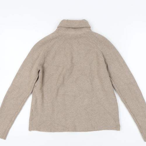 Marks and Spencer Women's Beige Roll Neck Jumper, Size S, Casual