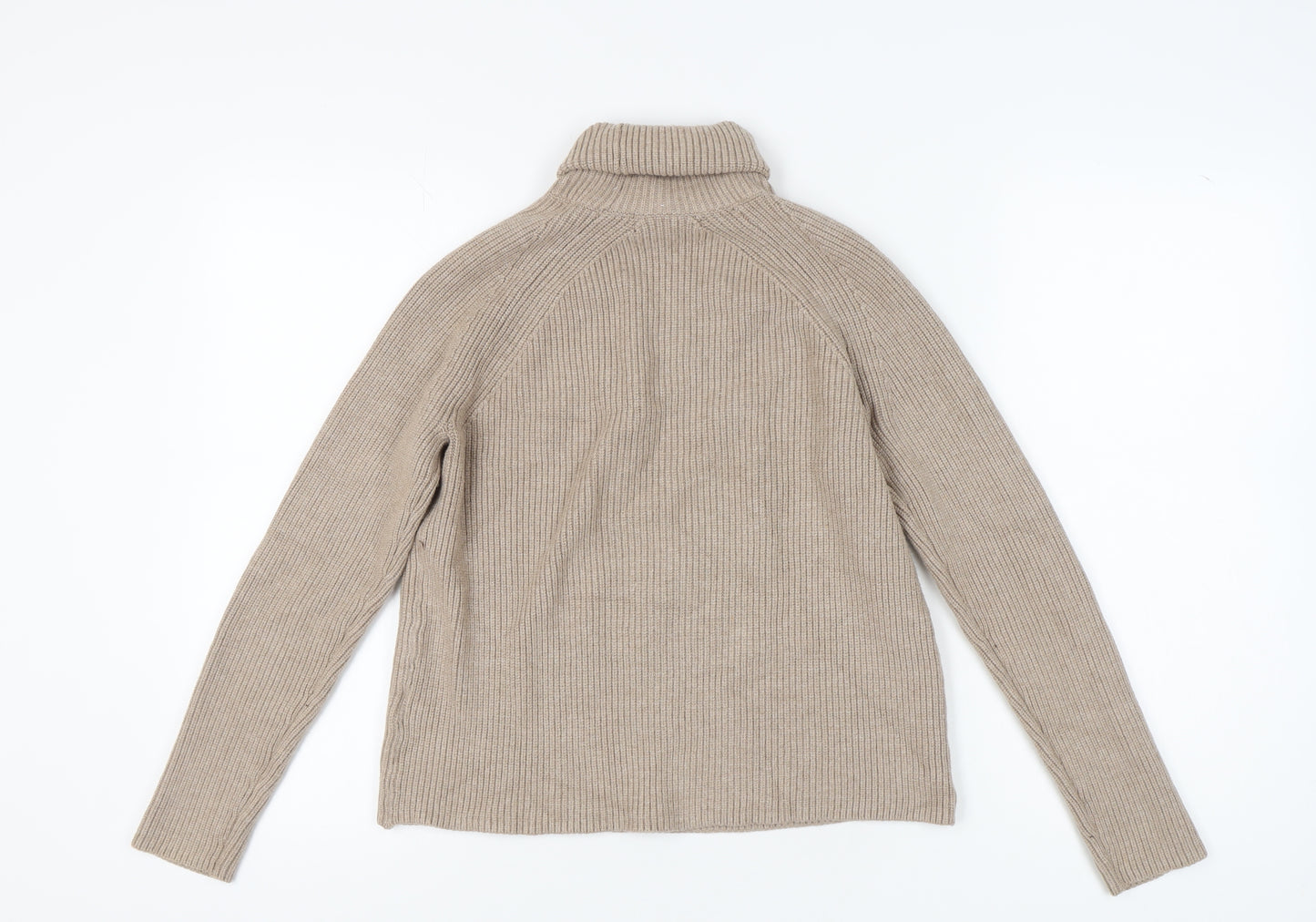 Marks and Spencer Women's Beige Roll Neck Jumper, Size S, Casual